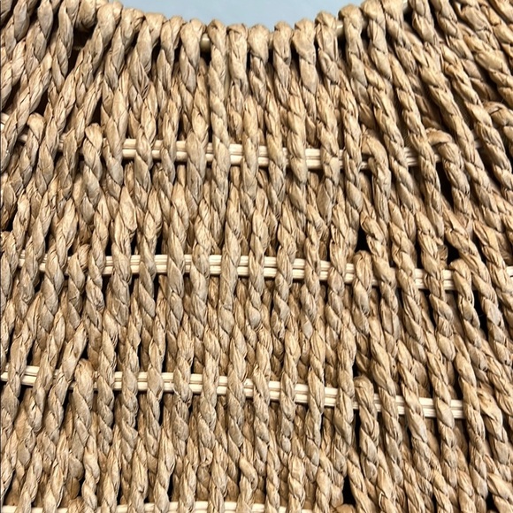 Madison West Tan Woven Hobo Bag with Orange and Black Scarf - Picture 6 of 9